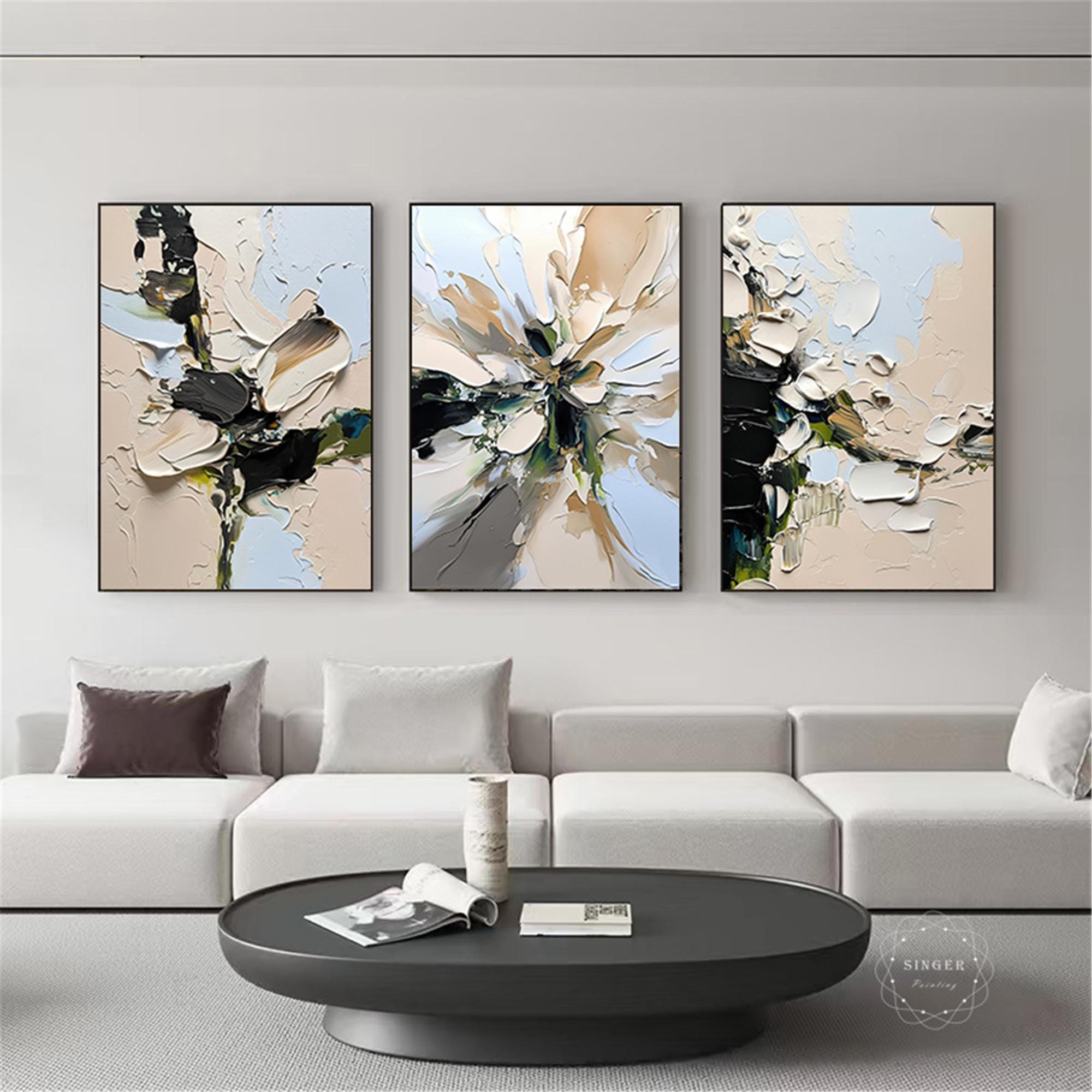 Minimalist Abstract 3D Painting for Living Room Wall Decor Modern Style