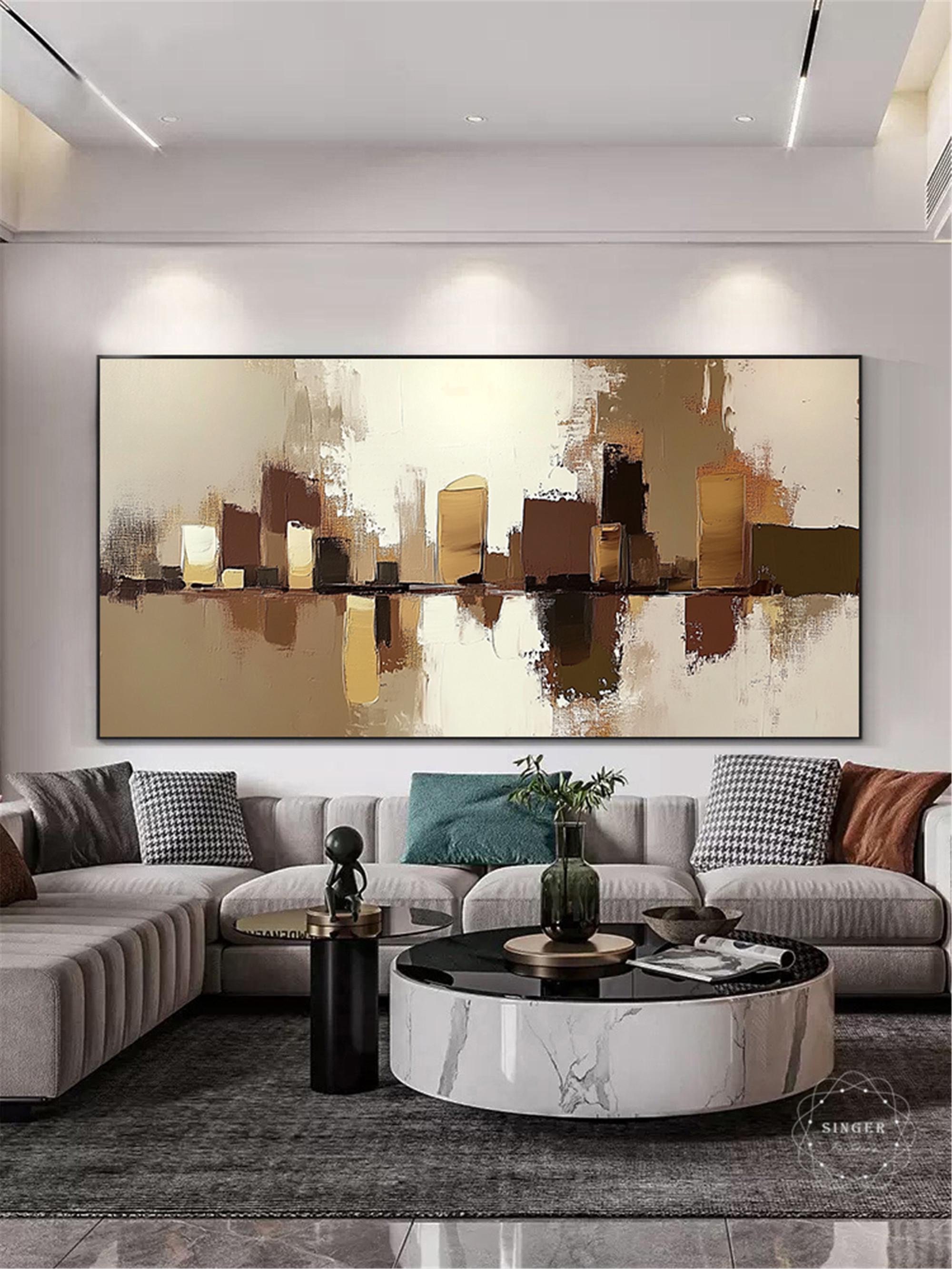 Abstract Texture Art Canvas Painting Large Framed 3D Modern Design Sale