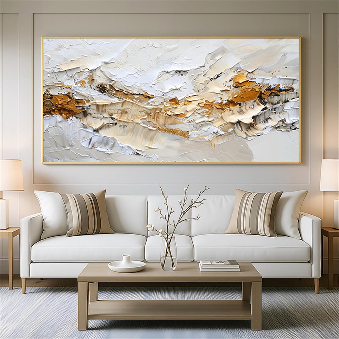 Textured Abstract Painting on Canvas,living Room Wall Art,acrylic ...