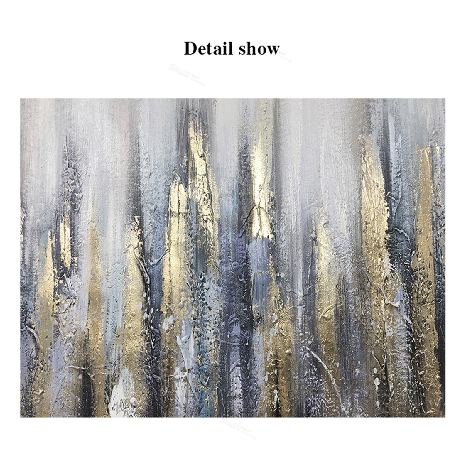 Gold Leaf Wall Art Abstract Painting on Canvas Wall Framed for Etsy