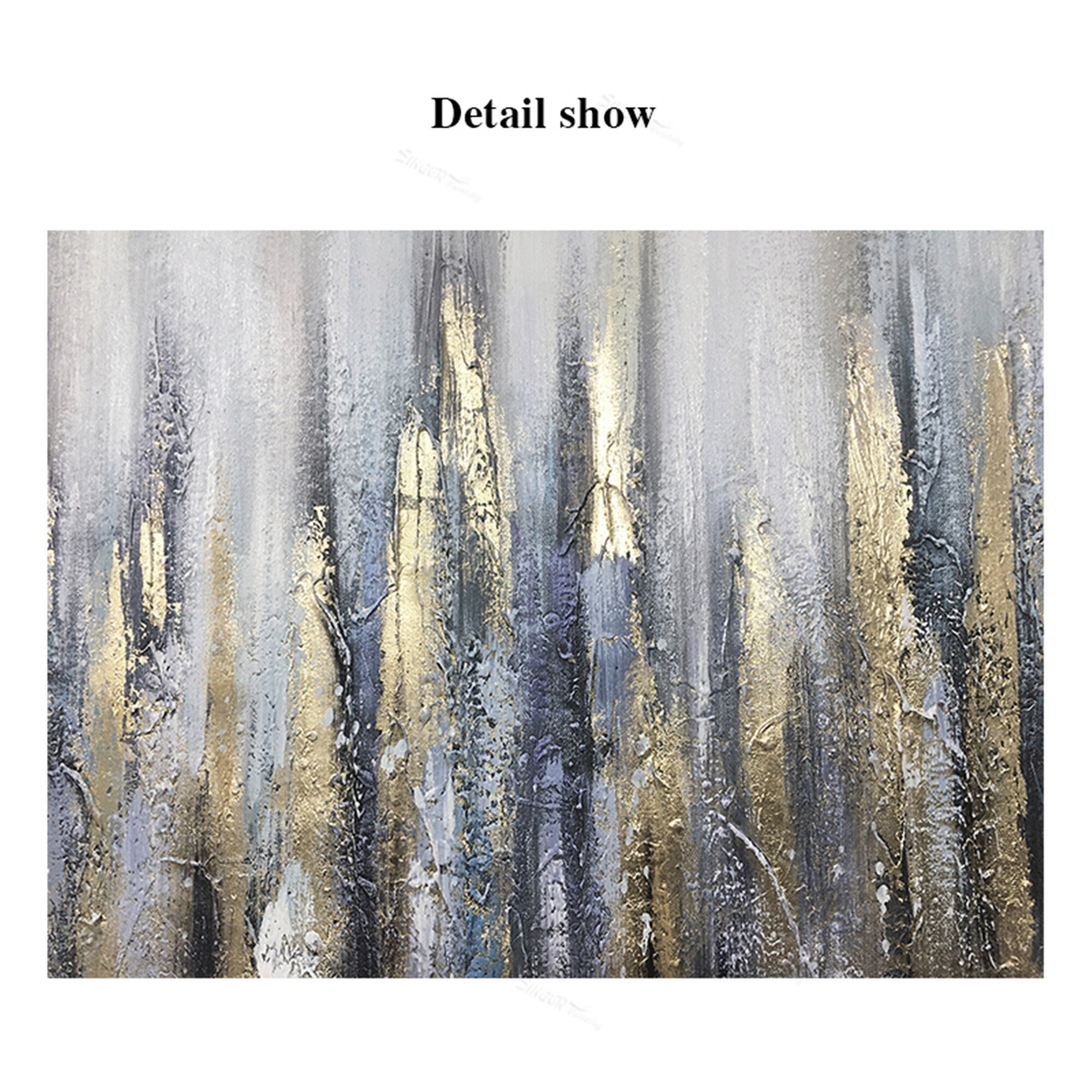 Gold Leaf Wall Art Abstract Painting on Canvas Wall Framed for Etsy