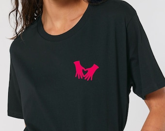 Hand Heart T-shirt - Embroidered Organic Cotton T-shirt