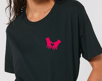ハート型Tシャツ - 刺繍オーガニックコットンTシャツ