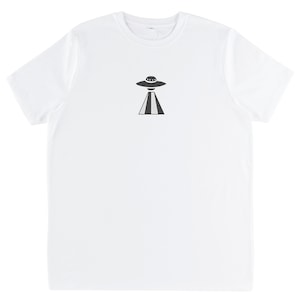 UFO Alien T-shirt - Embroidered Organic Cotton T-shirt