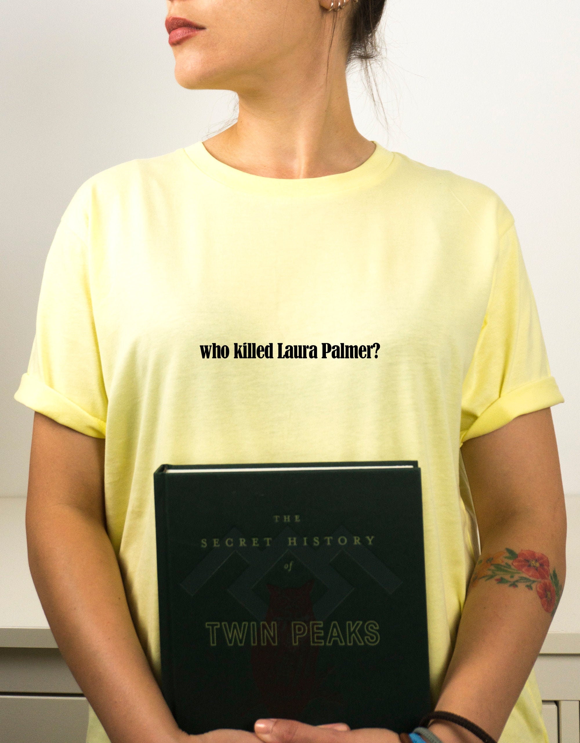 soft style tshirt cult classic twin peaks tshirt hand printed laura palmer doppleganger tshirt