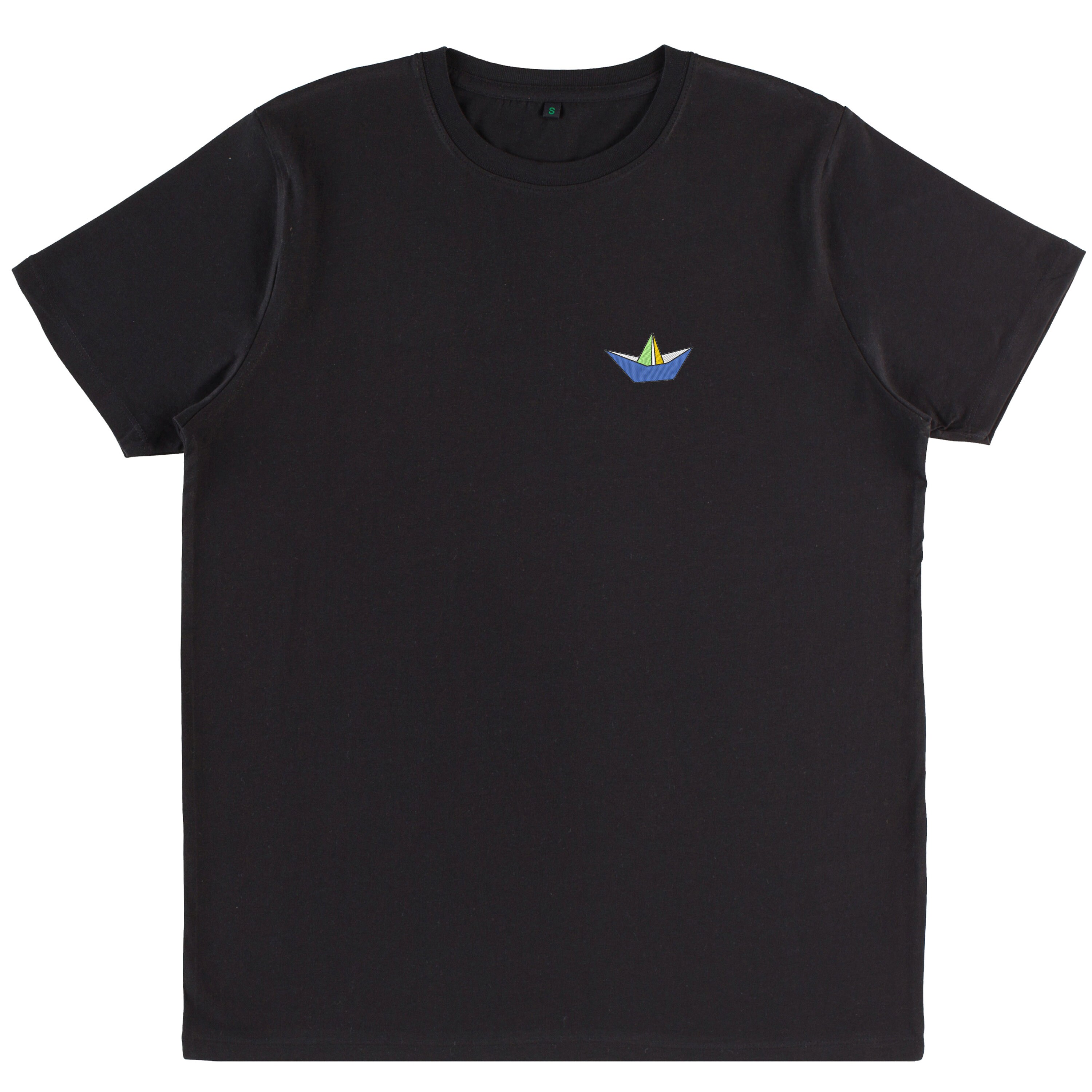 Origami Boat T-shirt - Embroidered Organic Cotton T-shirt - Etsy