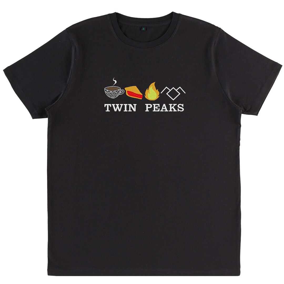 Embroidered Twin Peaks Organic T-shirt, David Lynch Graphic Tee