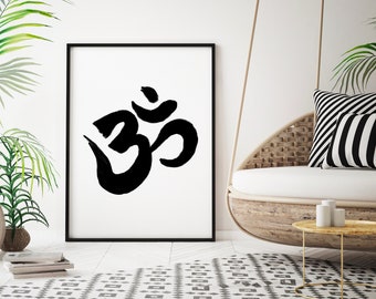 Om Symbol Printable Art - Print at Home Digital Art - Downloadable Zen Poster - Yoga Wall Art - Yoga Studio Decor -Minimalist Meditation Art