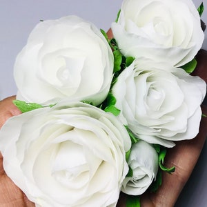 White flower hair pins White rose hair pin Wedding flower hair pins Bridal flowers hair pins floral hair pins
