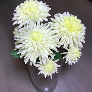 Ivory chrysanthemum flowers bouquet Real touch flower arrangement White flowers bouquet Burgundy Purple artificial flowers arrangement