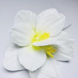 Hawaiian flower hair clip Tropical hair clip White flower hair barrette Beach wedding flower head piece Plumeria flowers