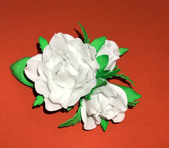 white rose for hair