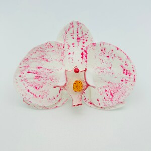 Broche de orquídea Alfiler de orquídea blanca Broche de flores hawaianas Alfiler de flor tropical púrpura Alfiler de pelo de flor verde Tocado de flor de boda Coral Beach