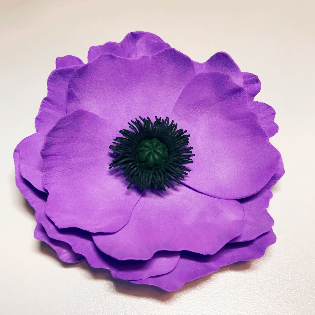 Purple Poppy Brooch Purple Poppy Hair Clip Ukrainian Flower Etsy