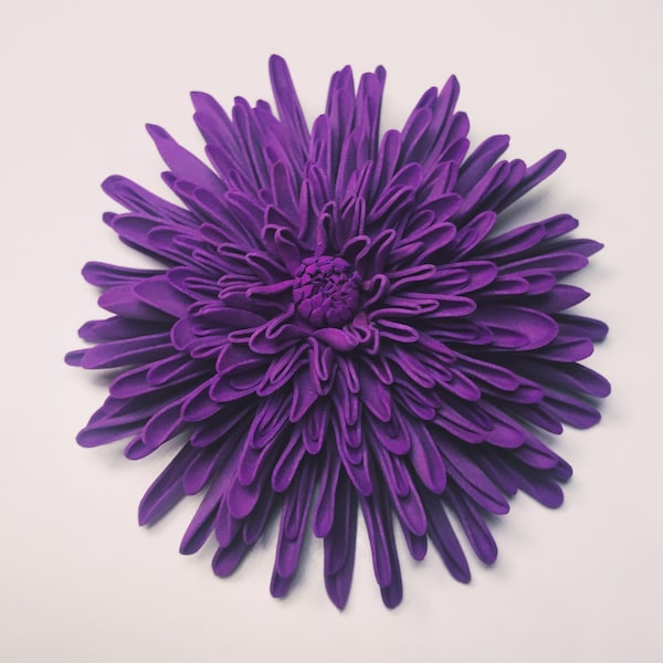 Purple flower brooch Purple chrysanthemum Real touch flowers Purple hair clip Flower brooch Flower pin
