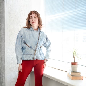 Vintage Acid Washed Blue Denim Jacket