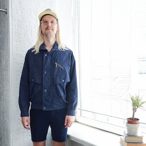 Vintage Marineblaue Bomberjacke