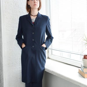 Vintage Navy Blue Thin Coat