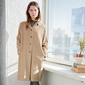 Vintage Beige Wool Blend Coat