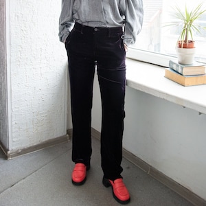 GIORGIO ARMANI Vintage Deep Purple Velvet Trousers