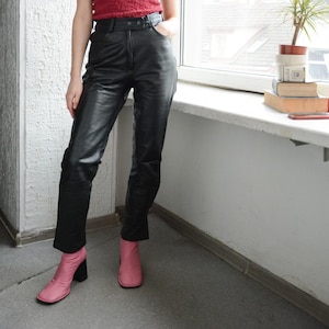 Vintage Black Motorcycle Leather Trousers