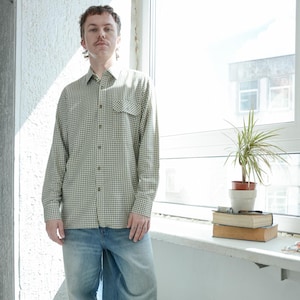 Vintage Green Checked Cotton Shirt