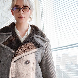 Vintage Brown Unisex Double Breasted Coat