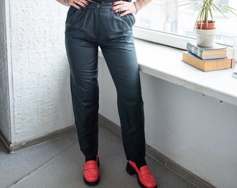Vintage Black Shimmering High Waisted Trousers
