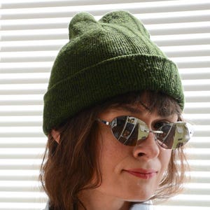 Vintage Green Knit Beanie