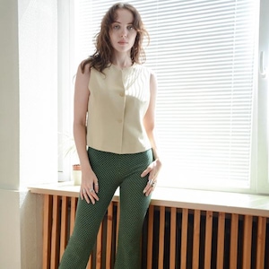 Chaleco vintage de seda beige