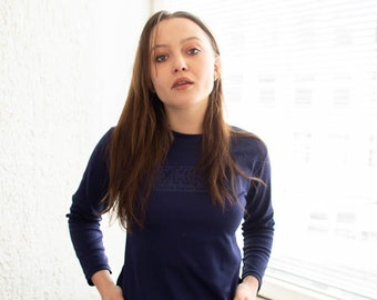 Vintage Y2K Navy Long Sleeved DKNY Top
