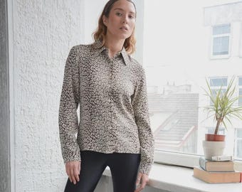 ANNE FONTAINE Vintage Braun / Beige Leopardenmuster Hemd