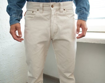 Vintage 80er Creme Baumwollhose