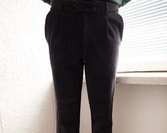 pantalon velours côtelé noir vintage des années 80