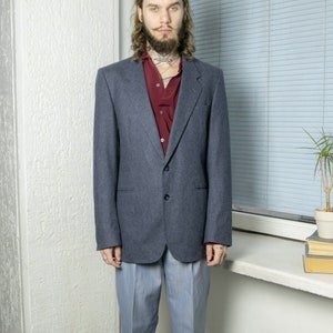 Vintage 80&#39;s Blue Wool Blazer
