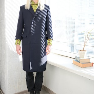 Vintage Navy/Black Wool Coat