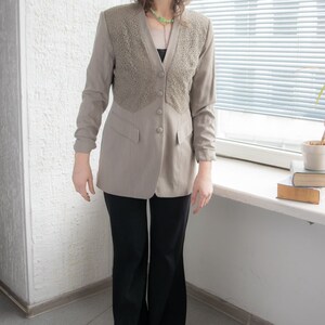 Vintage 80&#39;s Light Brown Long Fit Jacket