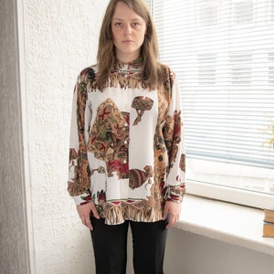 Vintage gemusterte Bluse