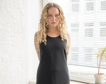 Vintage 80's Black Stretchy Midi Dress