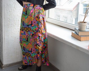 Vintage Helle Multicolour Maxi Rock