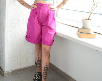 Vintage 70's Magenta Pink Cotton GUNILLA PONTEN Shorts