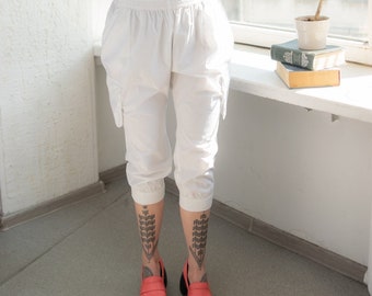 Vintage Y2K White Short Cargo STEFANEL Trousers