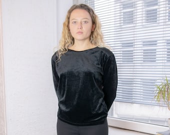 Vintage 80's Black Velvet Top