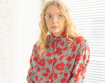 Vintage 80's Patterned Blouse