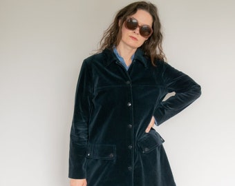 Vintage 90's Black Corduroy GANNI Parka Coat