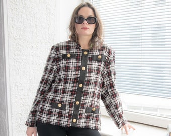 Vintage 80s Checked Blazer