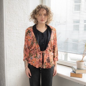 Vintage 80&#39;s Multi Colour Patterned Top