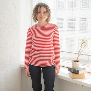 Vintage 80&#39;s Red/White Striped Top