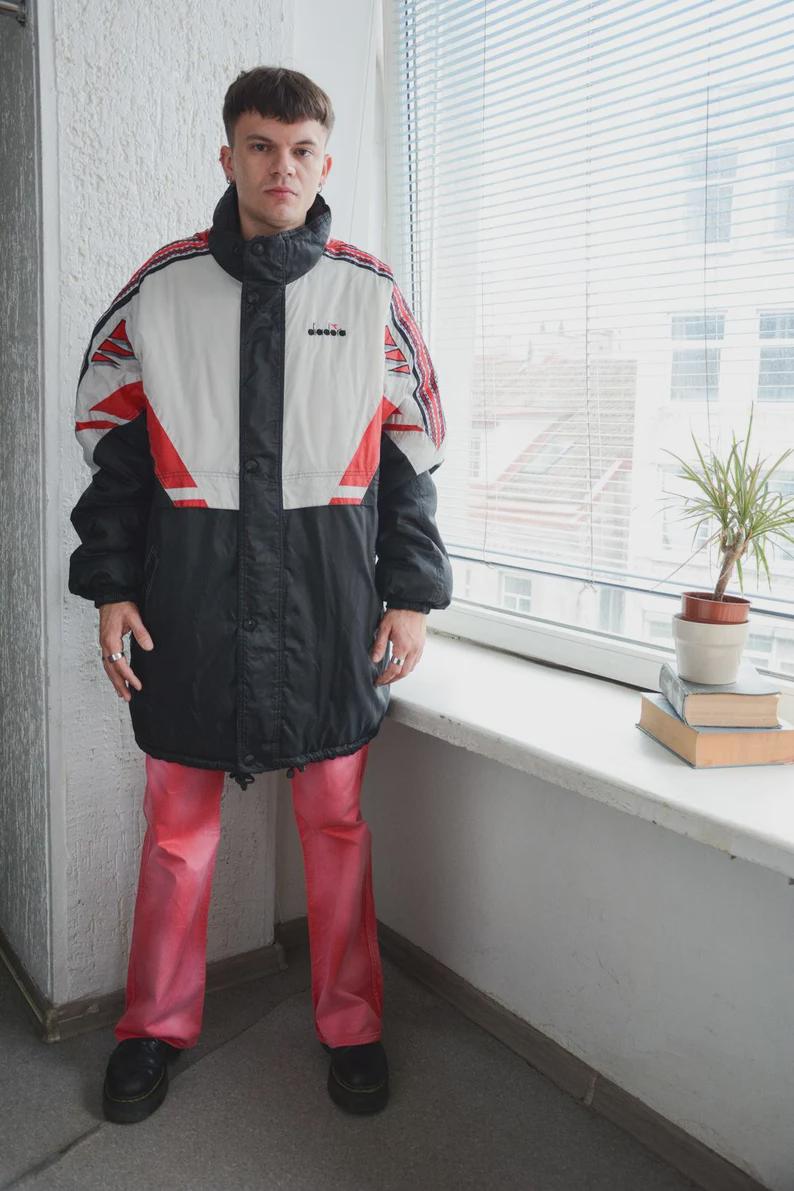 Vintage Y2K Multicolour DIADORA Coat - Etsy
