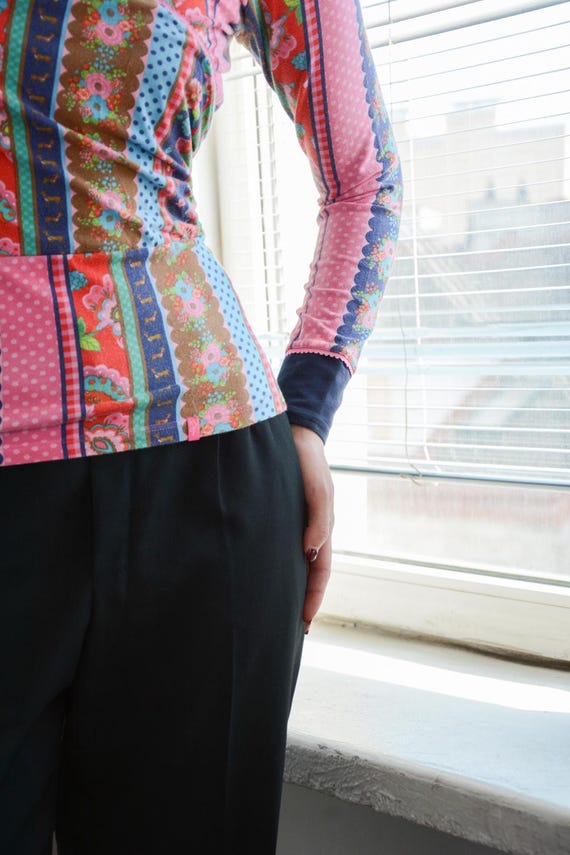 Vintage Multicolour Patterned Wrap Style Stretchy… - image 4